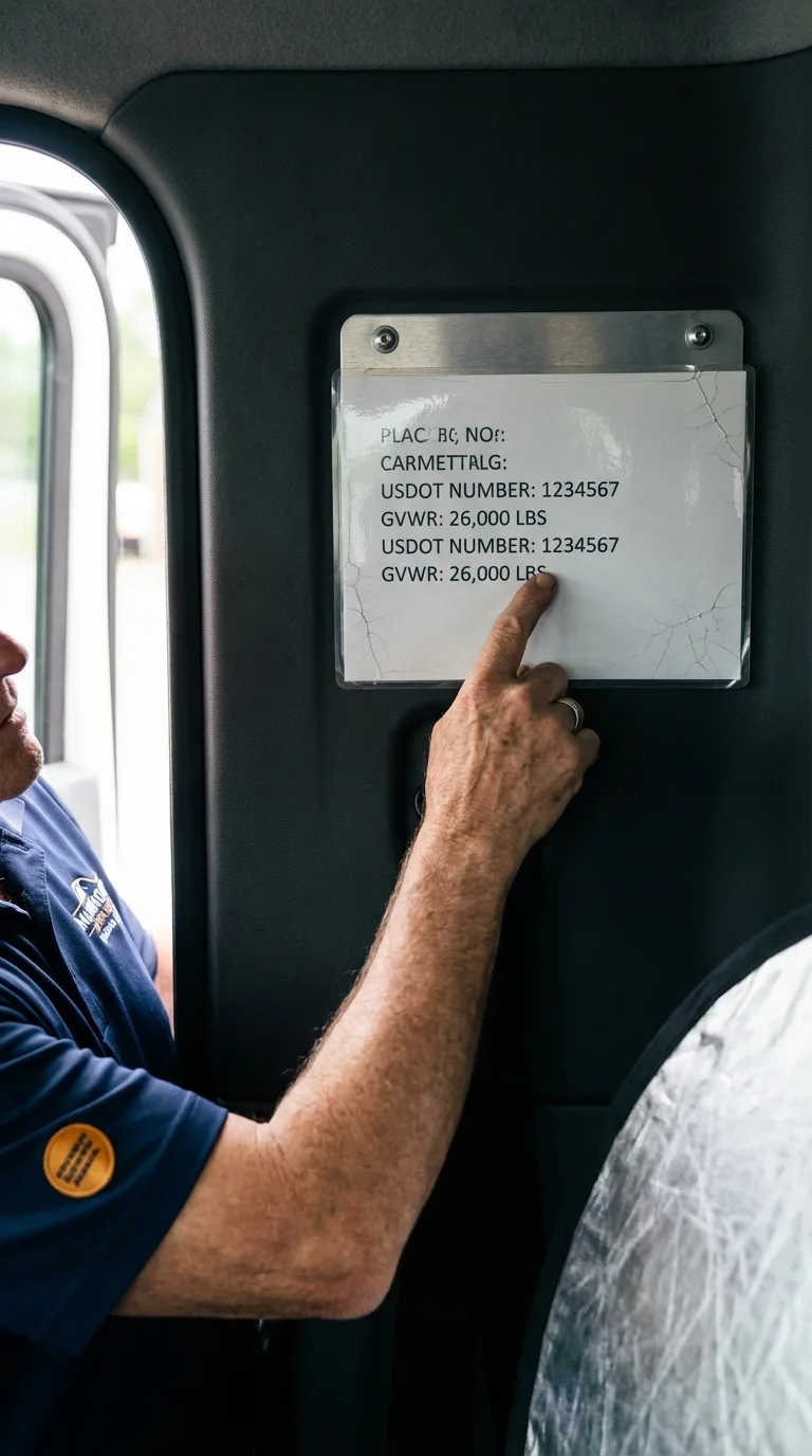 USDOT licensing placard verification in Massena
